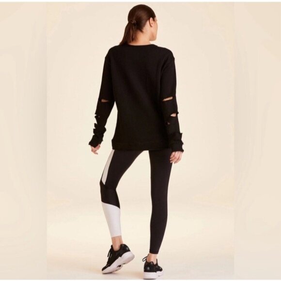 ALALA CYPHER SWEATSHIRT DISTRESSED THRASHED BLK GRUNGE SZ M ELEVATED ATHLEISURE - Picture 3 of 11